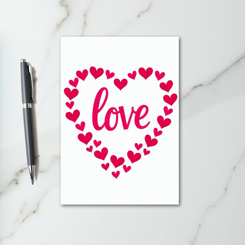 Pink Valentines Hearts Love Card