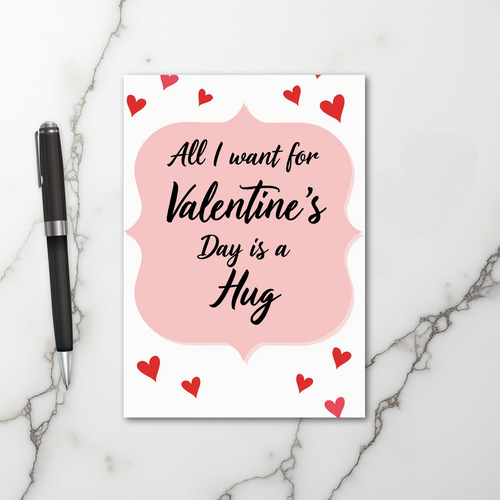 Pink Valentines Hug Card