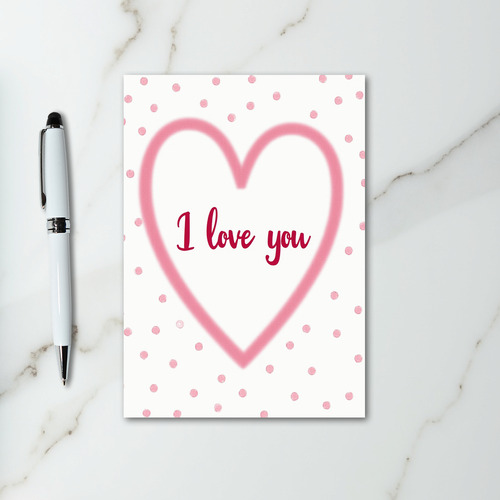 Pink Valentines I Love You Heart Card
