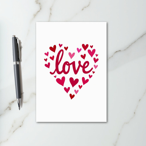 Pink Valentines Love Hearts Card
