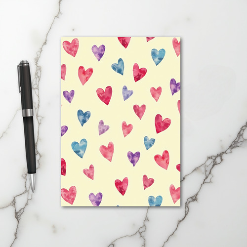 Pink Watercolor Valentines Card