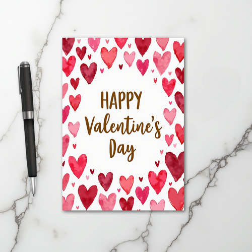 Pink Watercolor Valentines Day Love Card