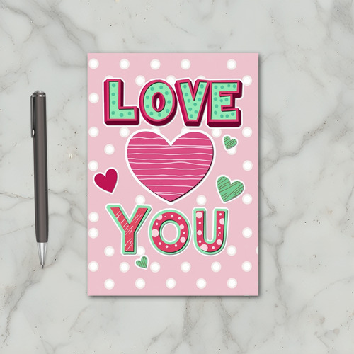 Pink Whimsical Valentines Card For Her