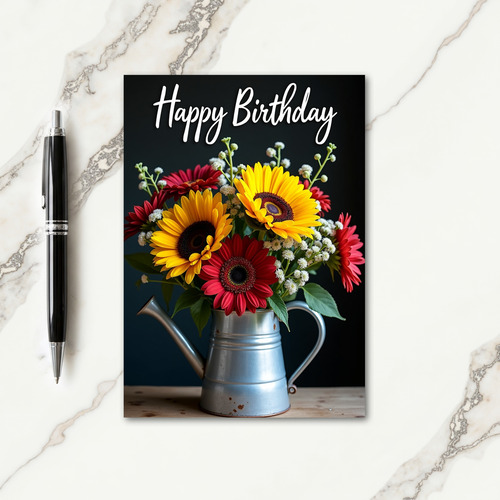 Pitcher Flowers Birthday Card