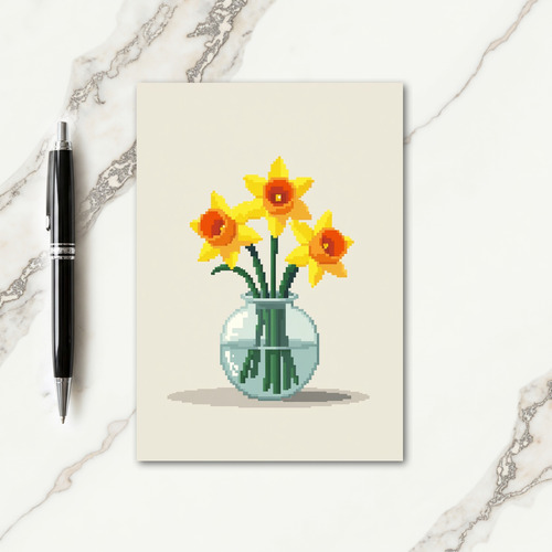 Pixel Art Floral Mothers Day Card