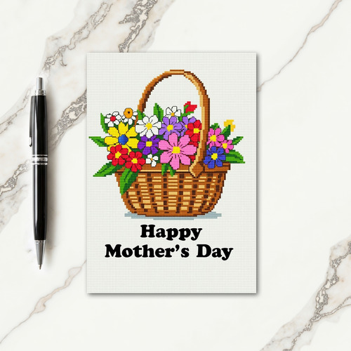 Pixel Floral Mothers Day Card