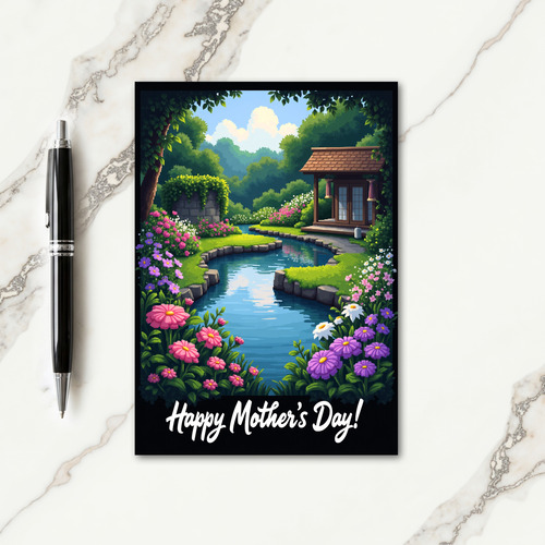 Pixel Garden Scene Card