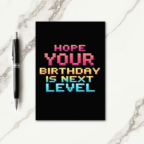 Pixel Next Level Birthday Card