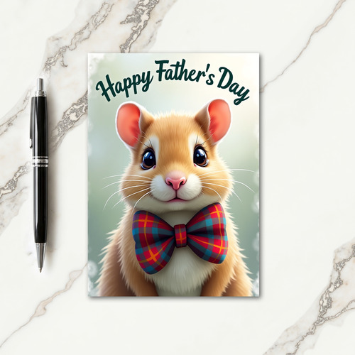 Plaid Bow Fathers Day Critter Card