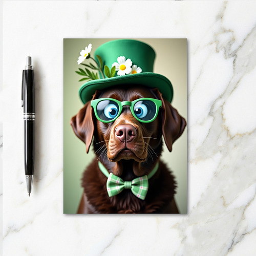 Plaid Bow Tie Labrador Card