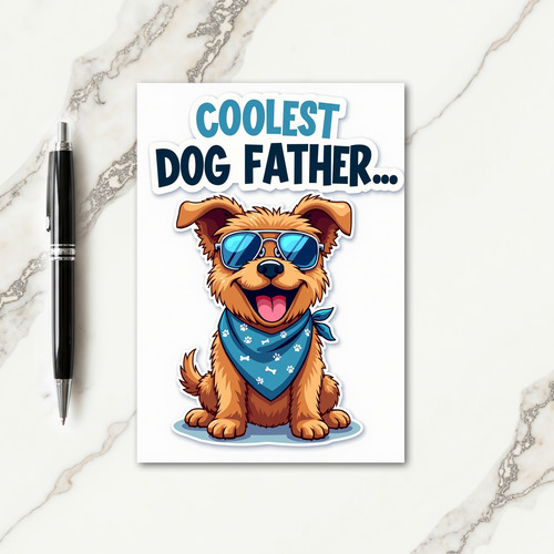 Plaid Coolest Dog Father Card
