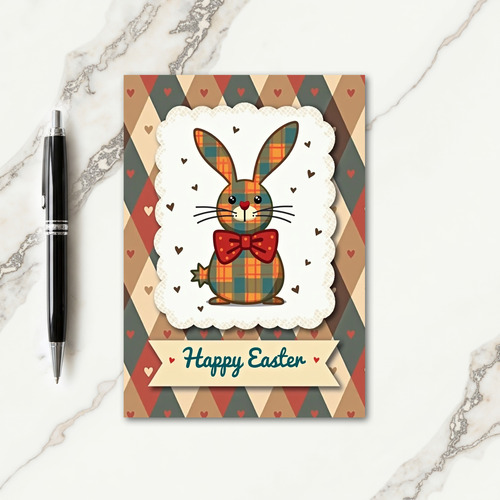 Plaid Easter Animal Card