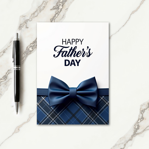 Plaid Fathers Day Bow Tie Card