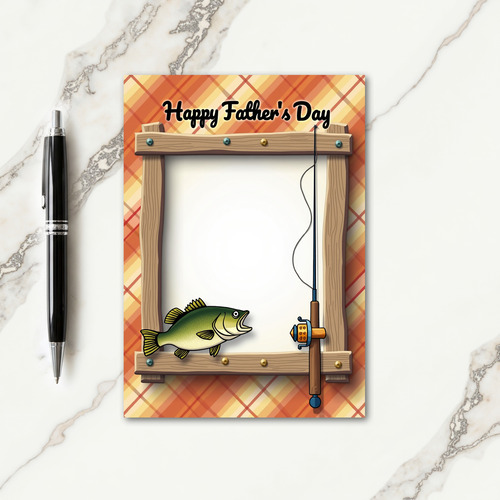 Plaid Fathers Day Fishing Card
