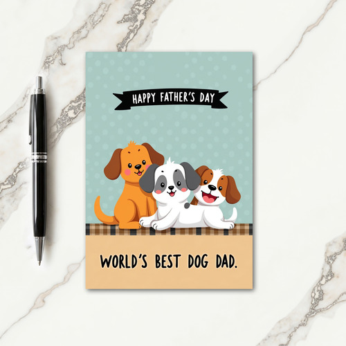 Plaid Fathers Day Puppy Card