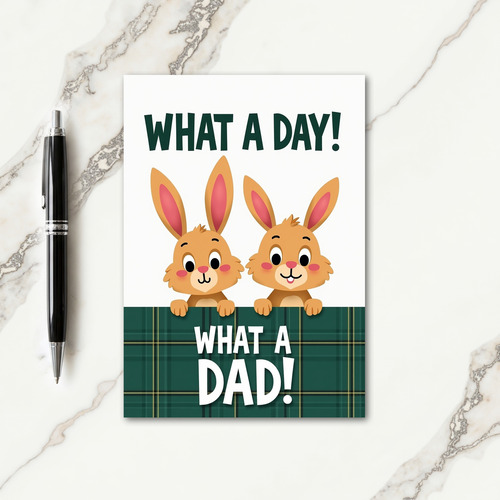 Plaid Fathers Day Wishes Card