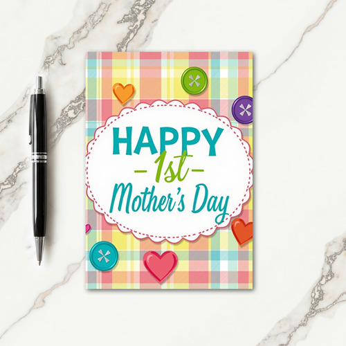 Plaid First Mothers Day Card