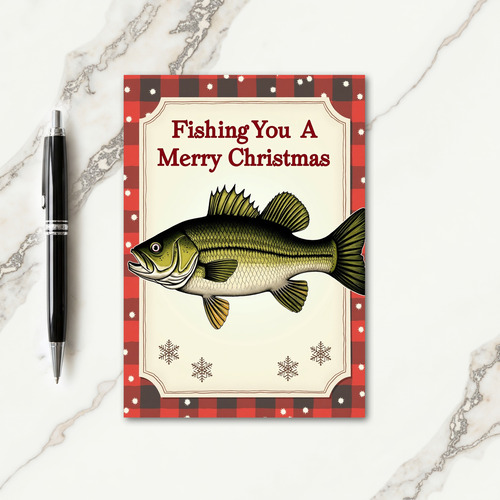 Plaid Fish Christmas Card
