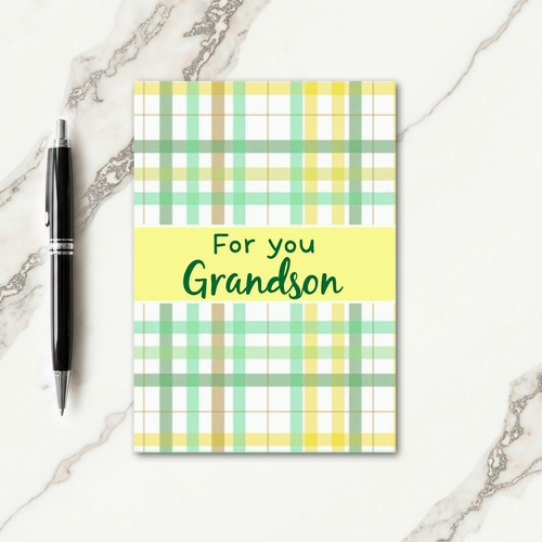 Plaid Grandson For You Card