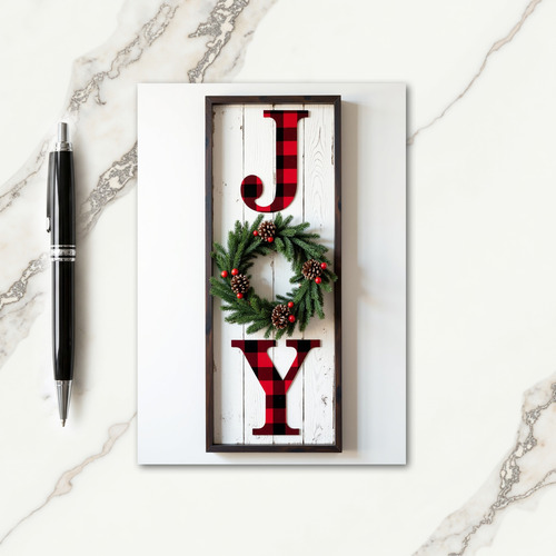Plaid Joy Christmas Card