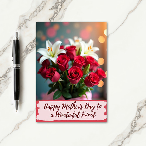 Plaid Lilies Wonderful Friend Card