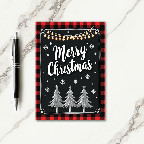 Plaid Merry Christmas Card