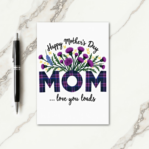 Plaid Mom Floral Art Mother Card