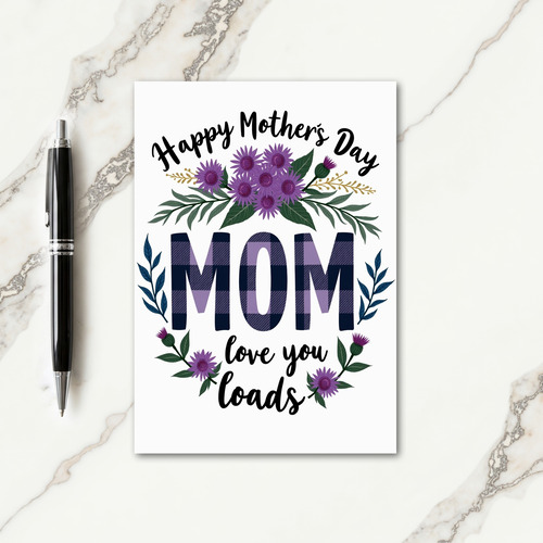 Plaid Mom Floral Mothers Day Card