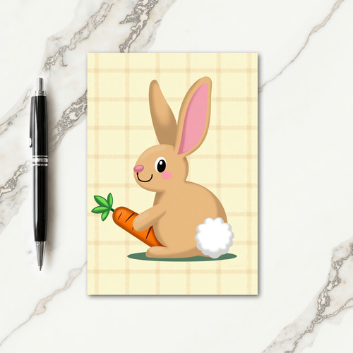 Plaid Pattern Rabbit Card