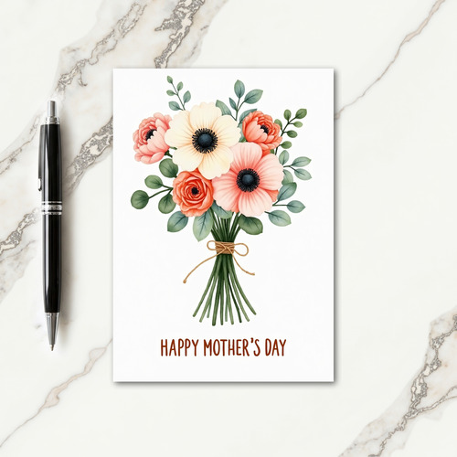 Plaid Rustic Twine Bouquet Card