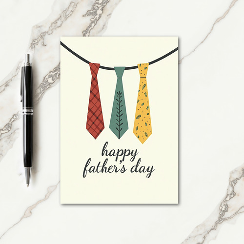 Plaid Ties Fathers Day Card