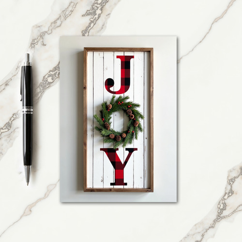 Plaid Wreath Christmas Card