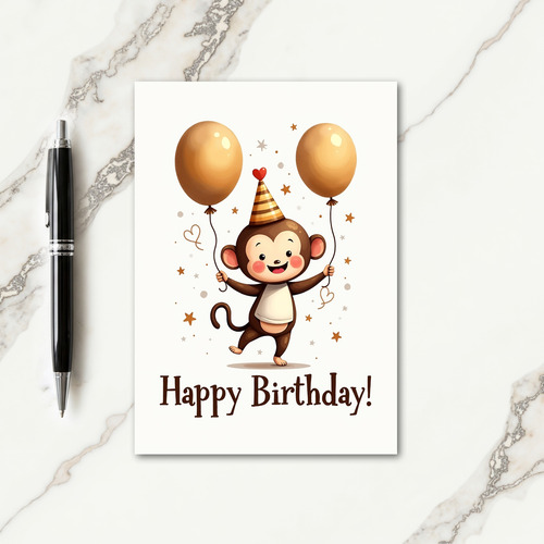 Playful Ape Birthday Card