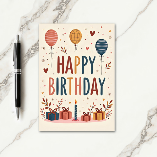 Playful Balloons Birthday Card