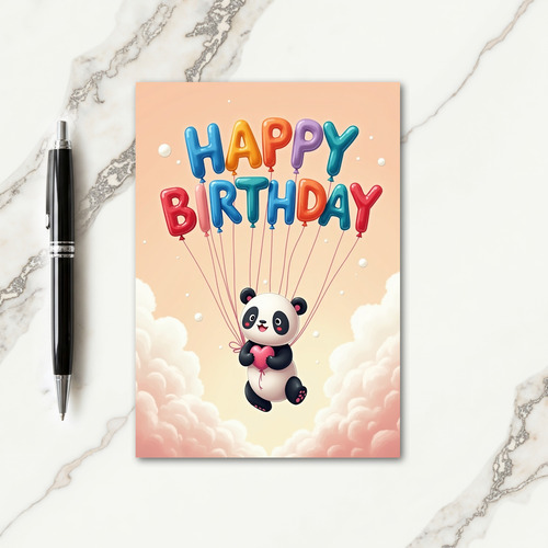 Playful Bear Balloon Birthday Card
