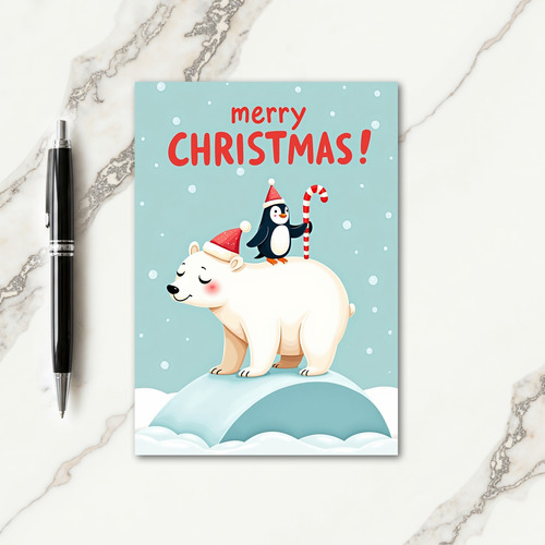 Playful Bear Christmas Card