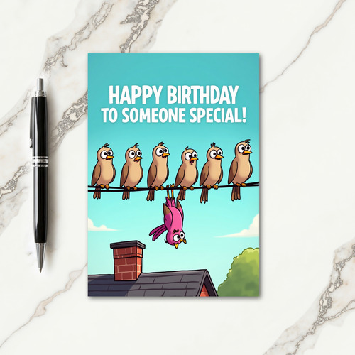 Playful Bird Birthday Card