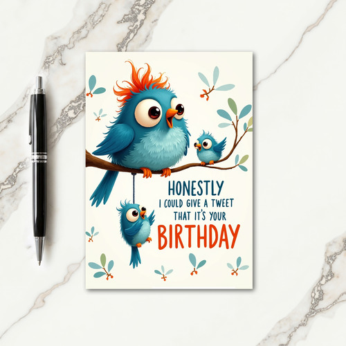 Playful Birds Birthday Card