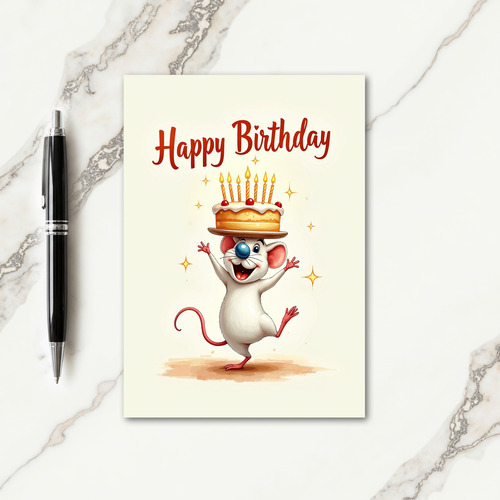 Playful Birthday Animal Cake Card