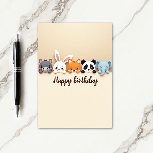 Playful Birthday Animal Friends Card