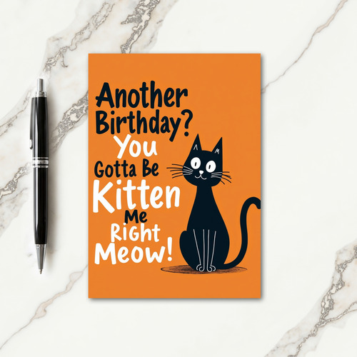 Playful Birthday Cat Silhouette Card
