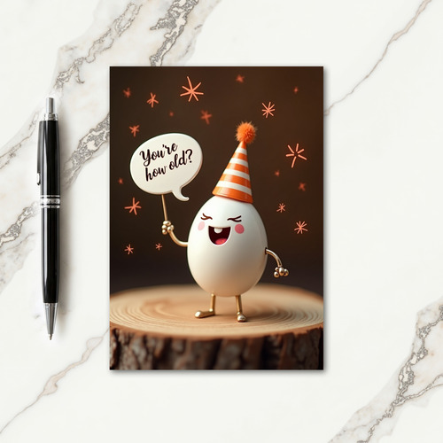 Playful Birthday Egg Character Card