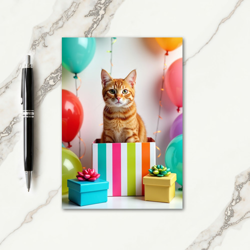 Playful Birthday Feline Gift Card