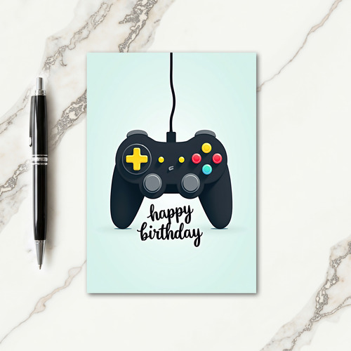 Playful Birthday Game Controller Card