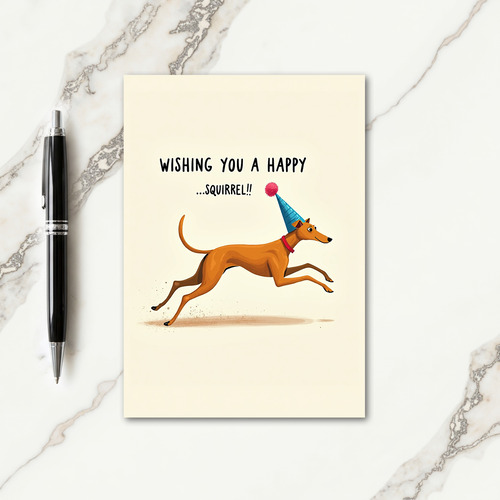 Playful Birthday Leaping Dog Card