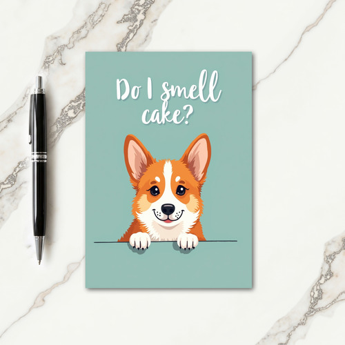 Playful Birthday Pup Peeking Card