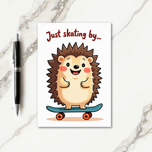 Playful Birthday Skater Creature Card