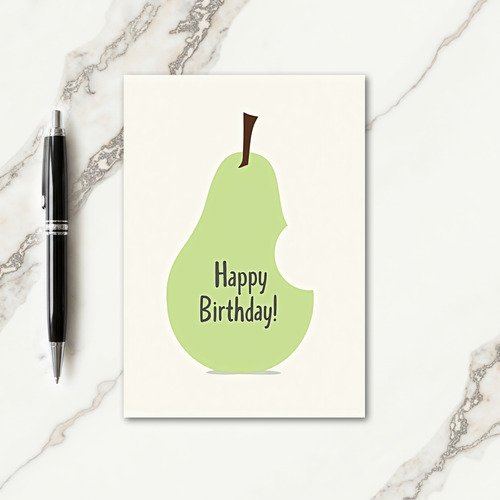 Playful Bitten Fruit Birthday Card