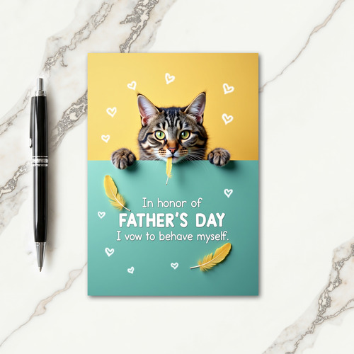Playful Cat Fathers Day Card