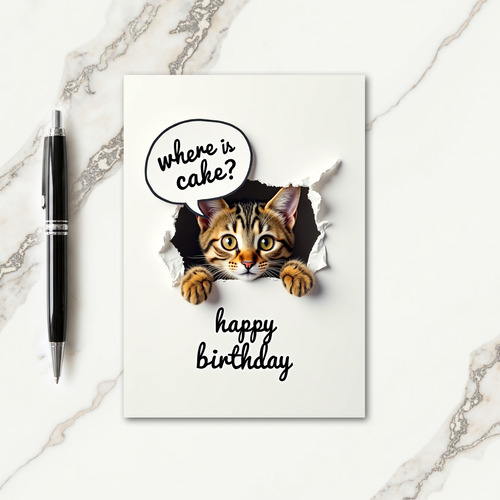 Playful Cat Peek Card